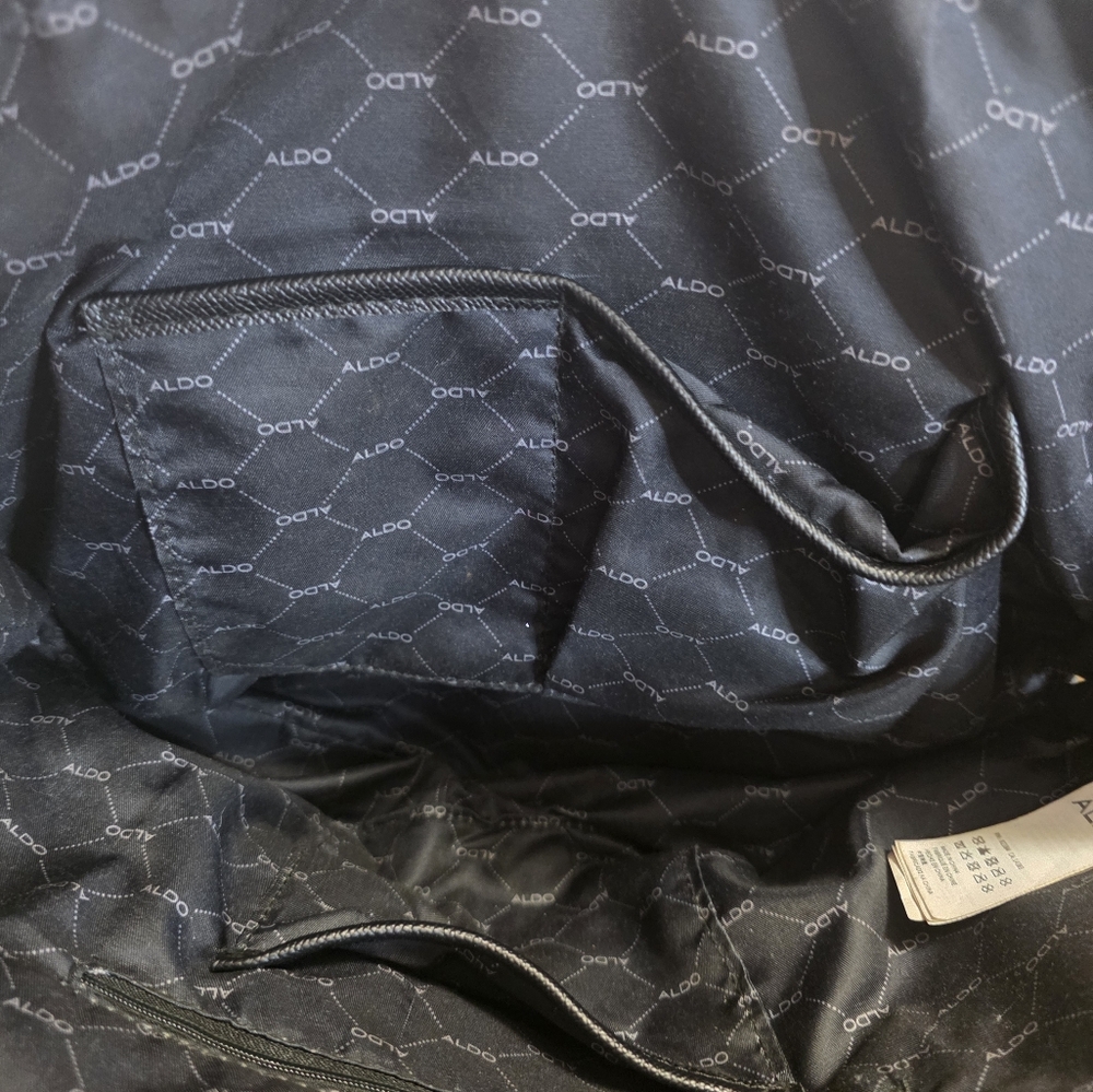 Aldo Navy and White Striped Satchel with Lock & Key - Picture 2 of 13